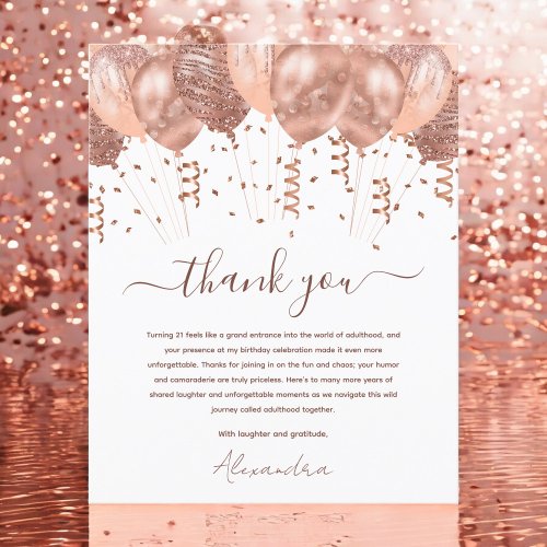 Budget Rose Gold Pink Balloons 21st Birthday Party Flyer