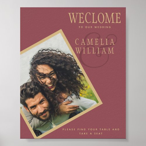 BUDGET Rose Pink Gold Wedding PHOTO Welcome SIGN