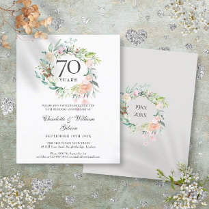 Budget Roses Garland 70th Anniversary Invitation