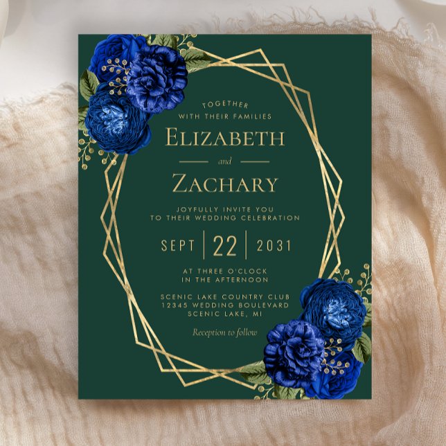 Budget Royal Blue Floral Emerald Green Wedding (Creator Uploaded)