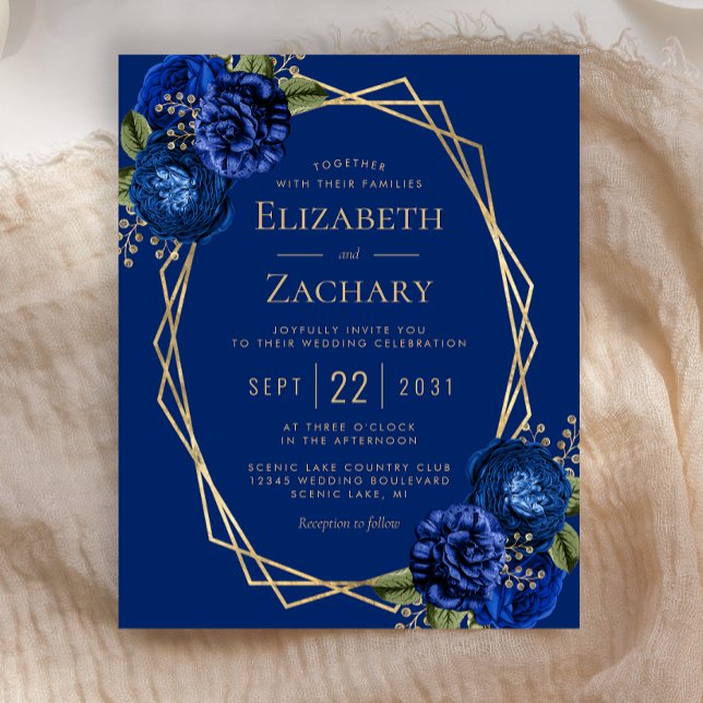 Budget Royal Blue Floral Gold Wedding (Creator Uploaded)