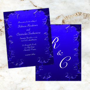 Budget Royal Blue Vintage Flourishes Wedding  Flyer