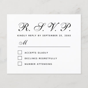 Budget RSVP Black and White Wedding Response Card