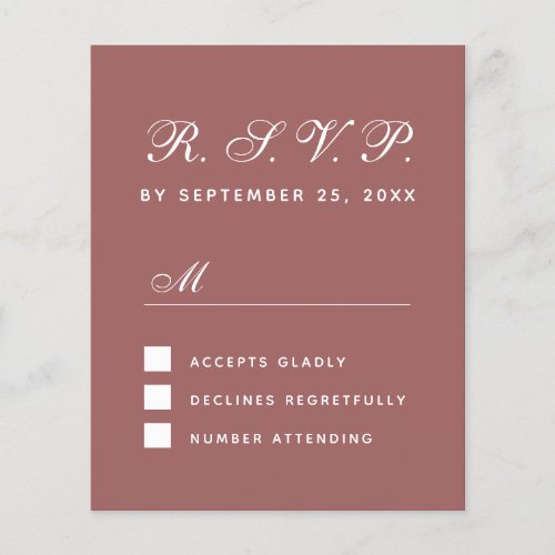 Budget RSVP Cinnamon Rose Wedding Response Card