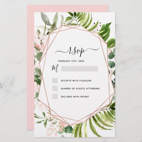 Budget RSVP Eucalyptus Greenery Geometric Elegant