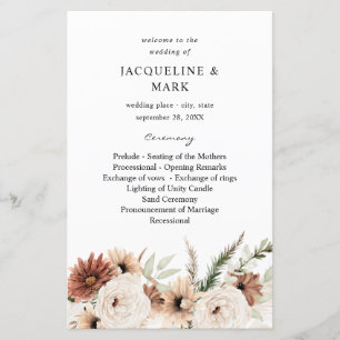 Budget Rus Neutral Boho Floral Wedding Ceremony M