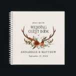 Budget rust cream floral wedding guest book rustic<br><div class="desc">Terracotta,  natural,  sage green and black floral botanical stag modern rustic elegant arch budget wedding budget guest book favour decor design. Part of a modern collection.</div>
