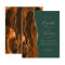 Budget Rust Dark Green Agate Wedding Invitation