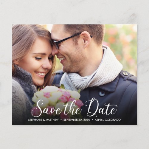 Budget Rustic 2 Photo Simple Pretty Save the Date 
