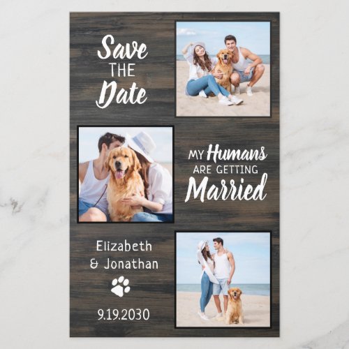 Budget Rustic 3 Photo Dog Wedding Save The Date