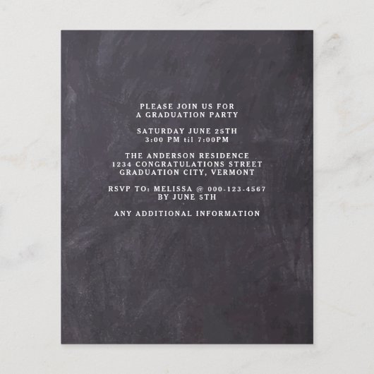 Budget Rustic 3 Photo Graduation Invitation (Back)