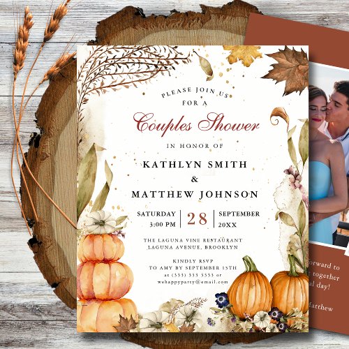 Budget Rustic Autumn Fall Wedding Couples Shower Flyer