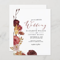 Budget Rustic Autumn Fall Wedding Invitation