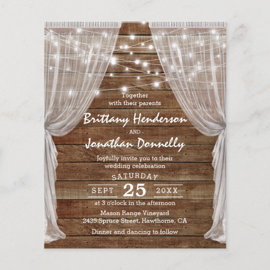 Budget Rustic Barn Wedding Invites