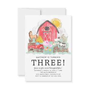 Budget Rustic Barnyard Animals Kids Farm Birthday Note Card