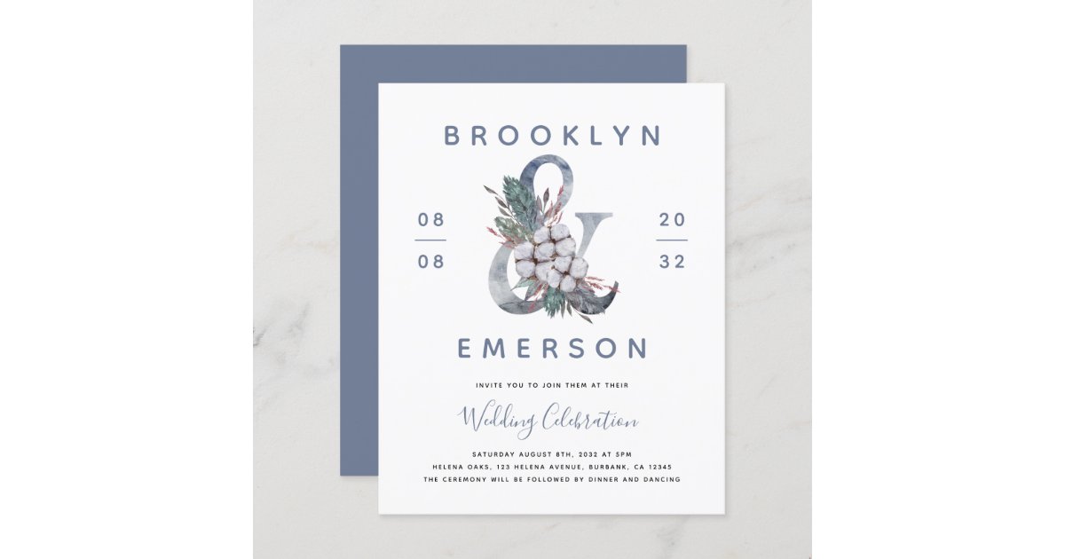 Lively Ampersand Invitations in Blue