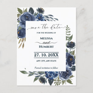 Budget Rustic Blue Green Eucalyptus Save The Date Postcard