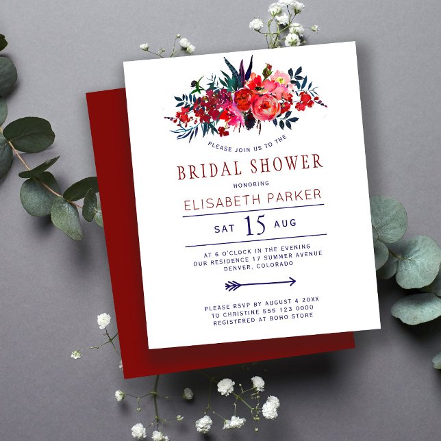 Budget rustic bohemian bridal shower invitation (Creator Uploaded)