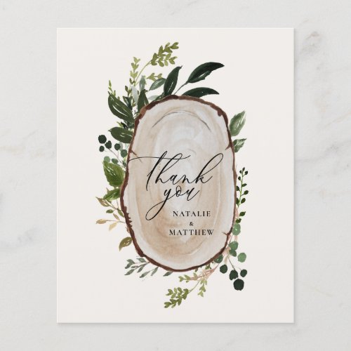 budget Rustic Botanical Greenery Thank You chic Flyer