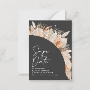 budget rustic botanical pampas grass wedding note  card