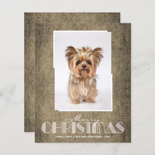 Budget Rustic Brown Merry Christmas Photo Cards