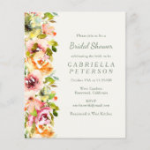 Budget Rustic Burgundy Floral Bridal Shower Invite (Front)