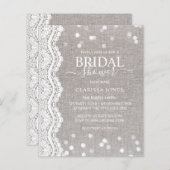 BUDGET Rustic Burlap Lace Bridal Shower Invitation (Front/Back)