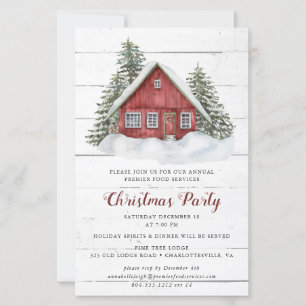 Budget Rustic Cabin Christmas Party Invitation