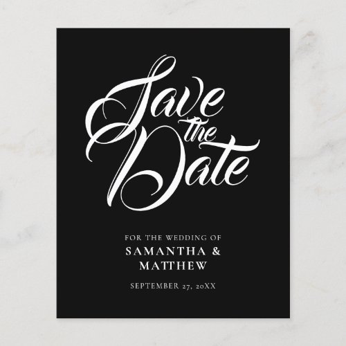 BUDGET Rustic Calligraphy Save The Date Invitation Flyer