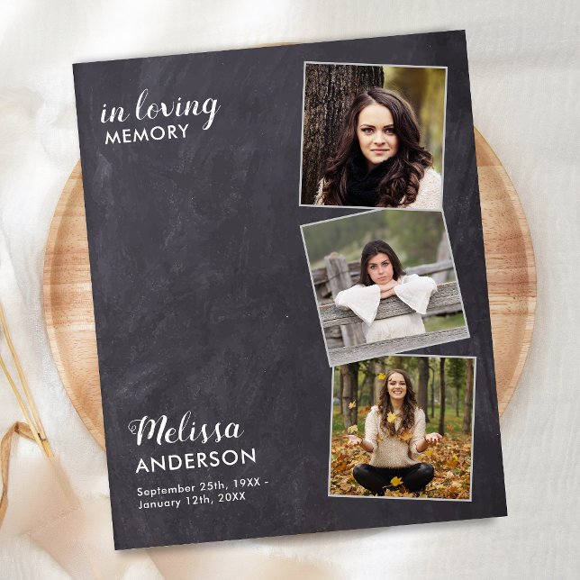 Budget Rustic Celebration Of Life 3 Photo Memorial (Creator Uploaded)