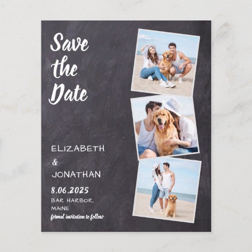 Budget Rustic Chalkboard 3 Photo Save The Date
