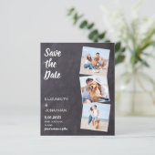 Budget Rustic Chalkboard 3 Photo Save The Date (Standing Front)