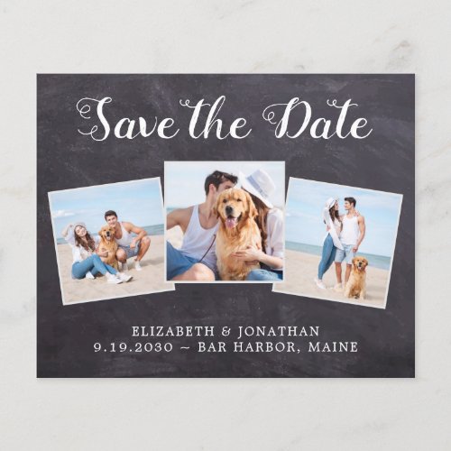 Budget Rustic Chalkboard 3 Photo Save The Date W