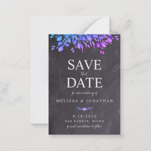 Budget Rustic Chalkboard Floral Save The Date  Note Card