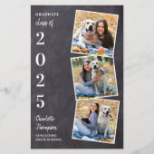 Budget Rustic Chalkboard Photo Collage Graduation (Front)