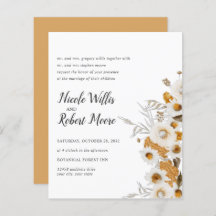 Budget Rustic Chamomile Mimosa floral Wedding