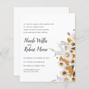 Budget Rustic Chamomile Mimosa floral Wedding