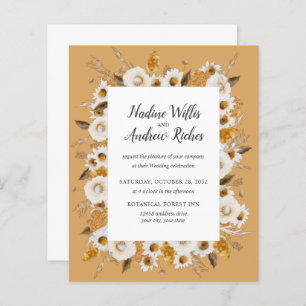 Budget rustic Chamomile Mimosa frame Wedding