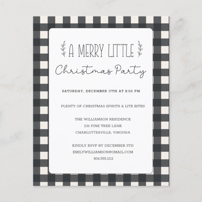 Budget Rustic Christmas Holiday Party Invitation (Front)