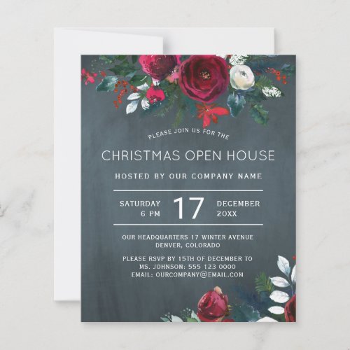 Budget rustic Christmas Open House Invitation