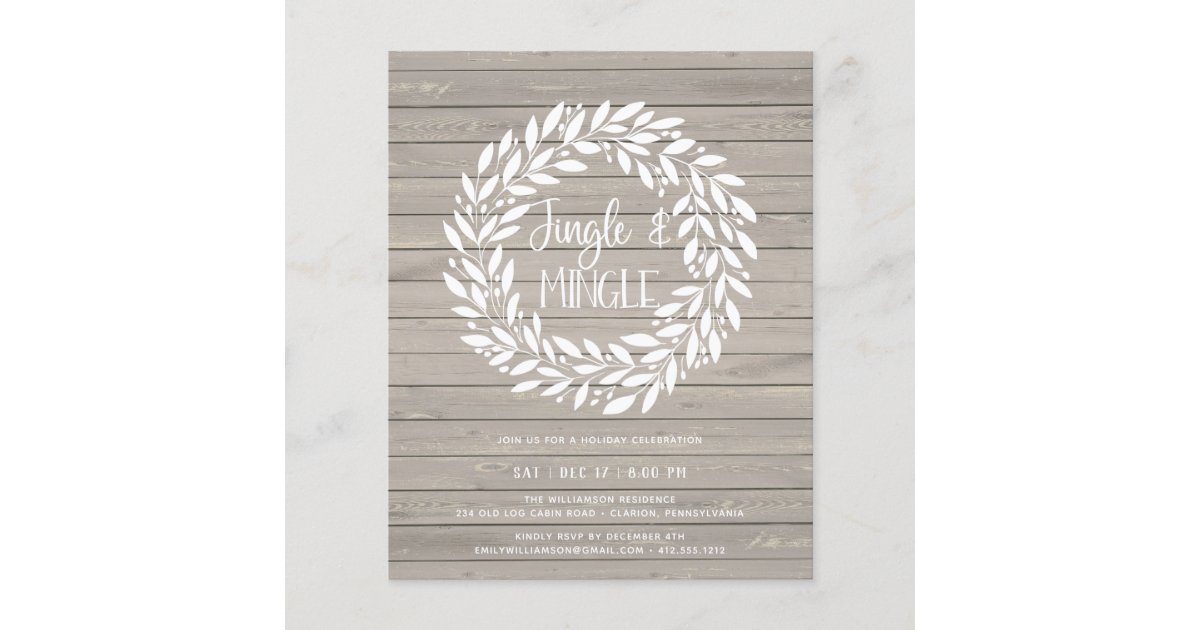 Rustic Event Flyer Budget Rustic Christmas Party Invitation Flyer | Zazzle