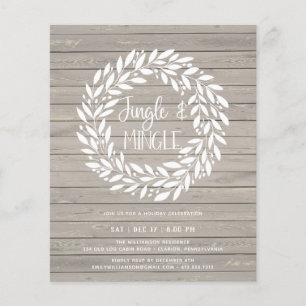 Budget Rustic Christmas Party Invitation Flyer