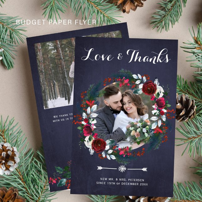 Budget rustic Christmas photo wedding thank you (Creator Uploaded)