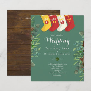 Budget Rustic Christmas Wedding Winter Invites