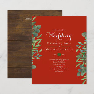 Budget Rustic Christmas Wedding Winter Invites