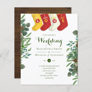 Budget Rustic Christmas Wedding Winter Invites