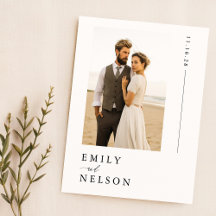 Budget Rustic Destination Photo Wedding Invite