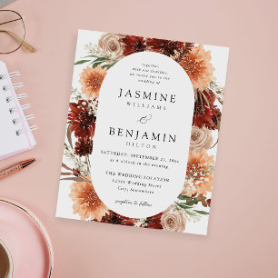 Budget Rustic Earth & Champagne Florals Wedding Flyer