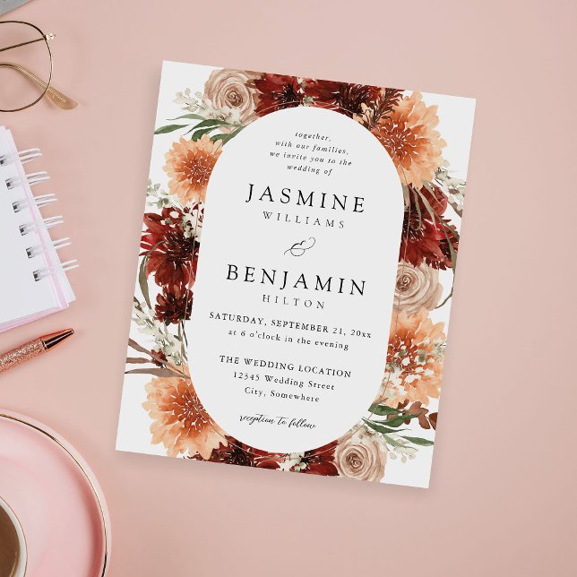 Budget Rustic Earth & Champagne Florals Wedding Flyer (Creator Uploaded)