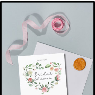 Budget Rustic Elegance Blush Bridal Shower Invite Flyer